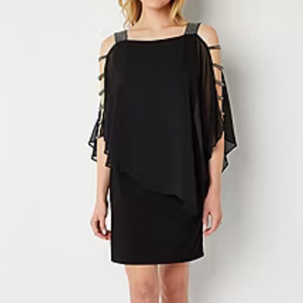 MSK Embellished Dress in black/gunmetal L